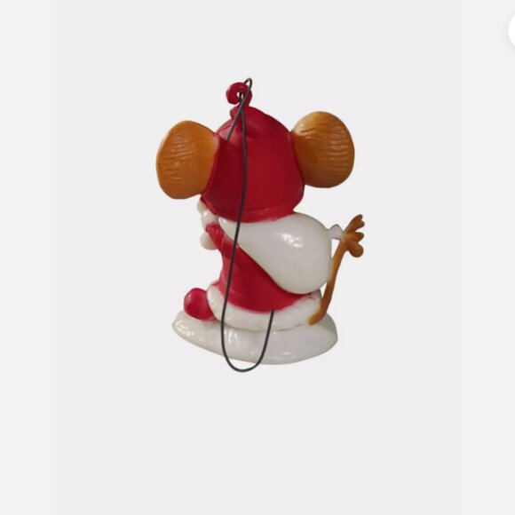 VTG France/French Plastic Miniature Christmas Mouse Aria Fabrique Gift Sack Bag - Picture 5 of 10